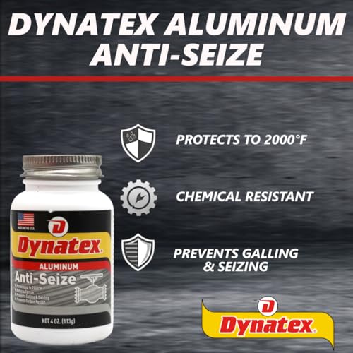 Image of Dynatex Aluminum Anti-Seize 4 oz Can - General Purpose, Prevents Galling Seizing Corrosion, High Heat & Pressure Resistant, Aluminum & Graphite (4-Pack)