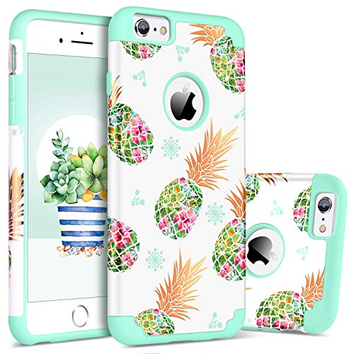 BENTOBEN Case for iPhone 6s/6, Pretty Pineapple Super Slim Hard PC Soft Rubber Glossy Anti-Scratch Shock Proof Impact Resistant Girl Women Protective Case Cover for Apple iPhone 6/6s 4.7