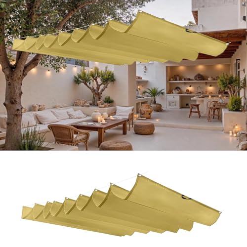 Voile d'ombrage rétractable protection UV résistant intempéries crème - 2