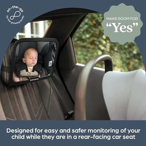 Image of Dreambaby 360 Adjustable Baby Car Mirror - Extra Wide Convex View - Shatter-Resistant Acrylic Double Strap Headrest Mount - Rear Facing Infant Backseat Mirror for Car (Pack of 2)