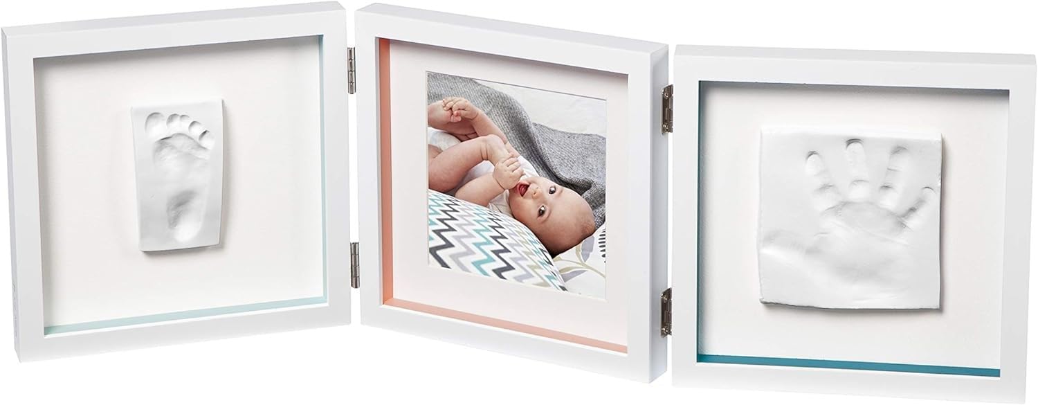 Baby Art My Baby Touch Set de Marco de foto y Huella de bebé en Arcilla, Recuerdo de las huellas de mano y pie,Gris — view 8