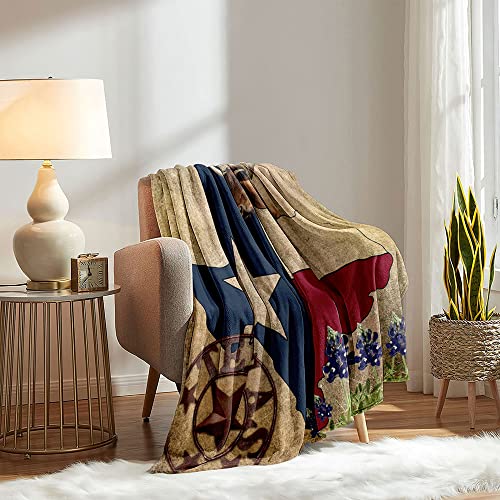 LUVIVIHOME-Western-Throw-Blanket-Texas-Flag-Cattle-Bull-Bluebonnet-Ranch-Wild-West-Rodeo-Cowboy-Blanket-Cozy-Soft-Lightweight-Fluffy-Fuzzy-Warm-Plush-Flannel-Fleece-Blanket-for-Couch-Sofa-40×50 LUVIVIHOME Western Throw Blanket Texas Flag Cattle Bull Bluebonnet Ranch Wild West Rodeo Cowboy Blanket Cozy Soft Lightweight Fluffy Fuzzy Warm Plush Flannel Fleece Blanket for Couch Sofa 40×50