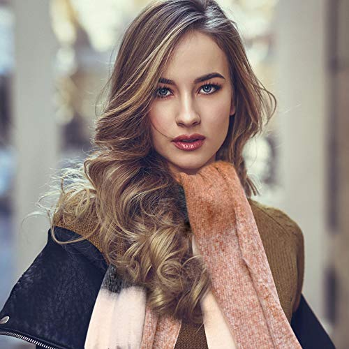 ABOOFAN Cachecol Xadrez de Inverno Cachecol Com Borla Quente Cashmere Sensação Xale Mulheres Pescoço