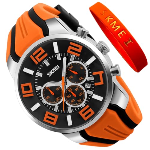 Montre pour homme étanche chronographe de luxe à quartz avec grand cadran