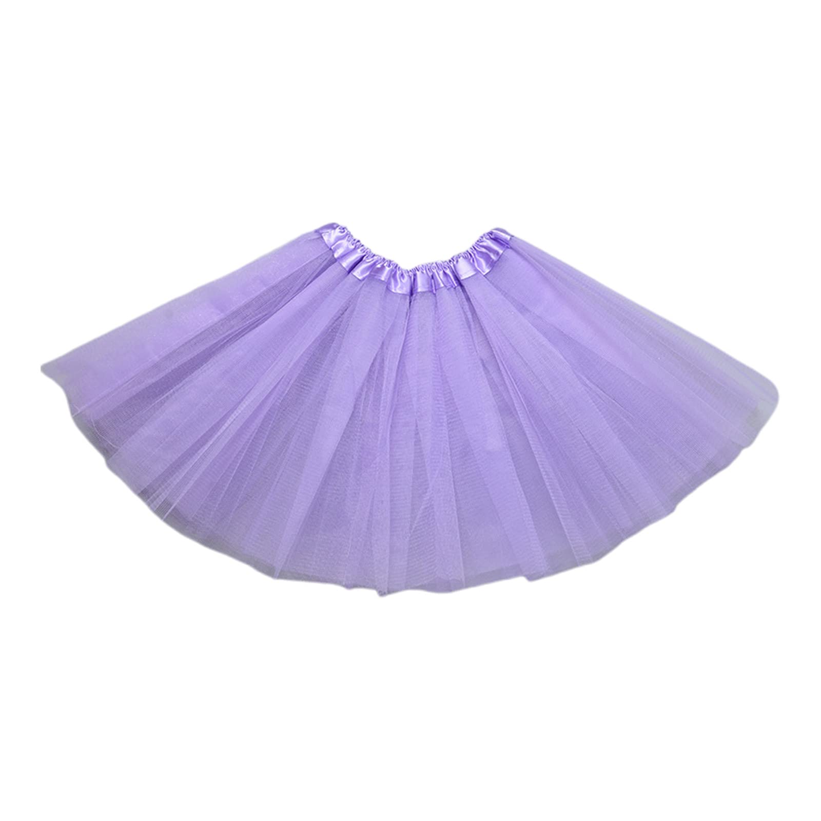 TONXX Women Adult 80s Vintage Tulle Skirt Layered Short Tutu Ballet Mesh Petticoat Light Purple