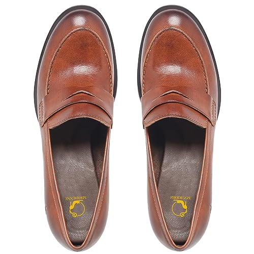 Image of SHODENSE Women Vintage Chunky Heel Loafers Pumps Platform Round Closed Toe Oxford Shoes Burnished Patent Matte Suede Slip On Dress Loafer Block Stacked Heels Office Formal Work Business 4-11 M US