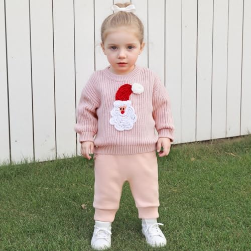 Christmas Baby Girl Boy Outfit Santa Claus Long Sleeve Knit Sweater Toddler Infant Newborn Sweatshirt Pullover2