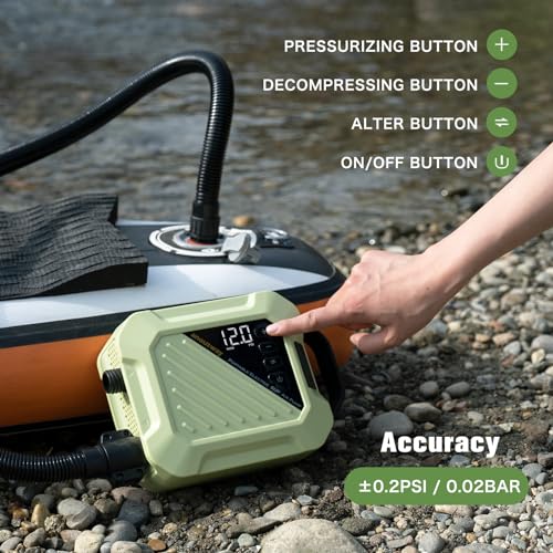Anoutway Rechargeable 20Psi Sup Pump The Jungle -Quick Portable Sup Air Pump,Electric Paddle Board Pump Auto-Off &12V Dc Car Connector For Inflatable Paddle Boards thumb #7