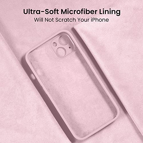Image of FireNova Designed for iPhone 13 Case, Silicone Upgraded [Camera Protection] Phone Case, Soft Anti-Scratch Microfiber Lining Inside, 6.1 inch, Chalk Pink