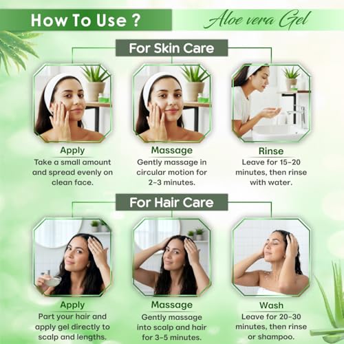 Image of Aloe Vera Gel for Face & Hair with Vitamin E | Hydrating & Soothing Gel | Paraben-Free, Non-Greasy | For Skin & Hair Care | 200g