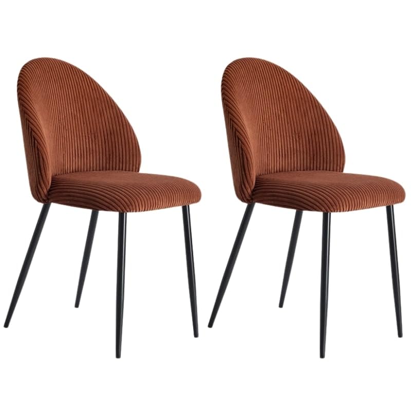 KaYu Meuble Lot de 2 chaises Velours côtelé Rouille 60cm Casita BELLOT
