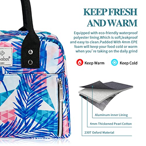 Vavabox Lunch Box For Women Insulated Lunch Bag With Carry Handle With Removable Shoulder Strap & Carry Handle,Leak Proof Reusable Lunch Bags, Women Lunch Organizer Box For Adults(Topical Holiday #TOP2
