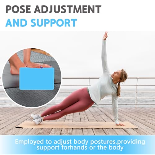 Image of 9 inchx6 inchx3 inch Yoga Blocks, Soft Non-Slip Surface Premium Foam Blocks, Supportive, Lightweight, Odor Resistant, Yoga Accessories for Pilates Meditation General Fitness Stretching Toning (blue-1 Pack