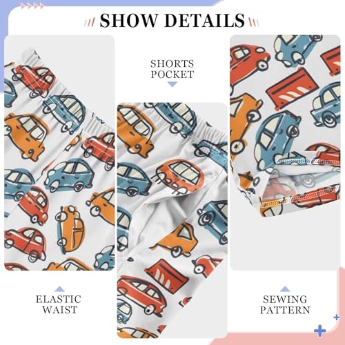 ALAZA Graffiti Painting Car Pajamas Bottoms with Pockets Comfy Pjs Sleepwear Elastic Waistband Pajamas Pants Lounge Pants for 6-14 Years4