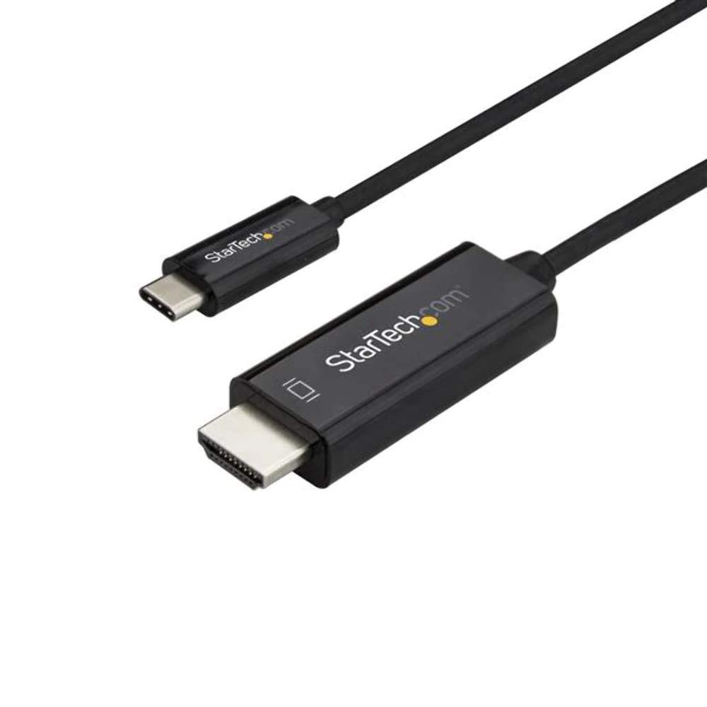 StarTechcom 6ft (2m) USB C to HDMI Cable - 4K 60Hz USB Type C to HDMI 2.0 Video Adapter Cable - Thunderbolt 3 Compatible - Laptop to HDMI Monitor/Display - DP 1.2 Alt Mode HBR2 - Black (CDP2HD2MBNL)