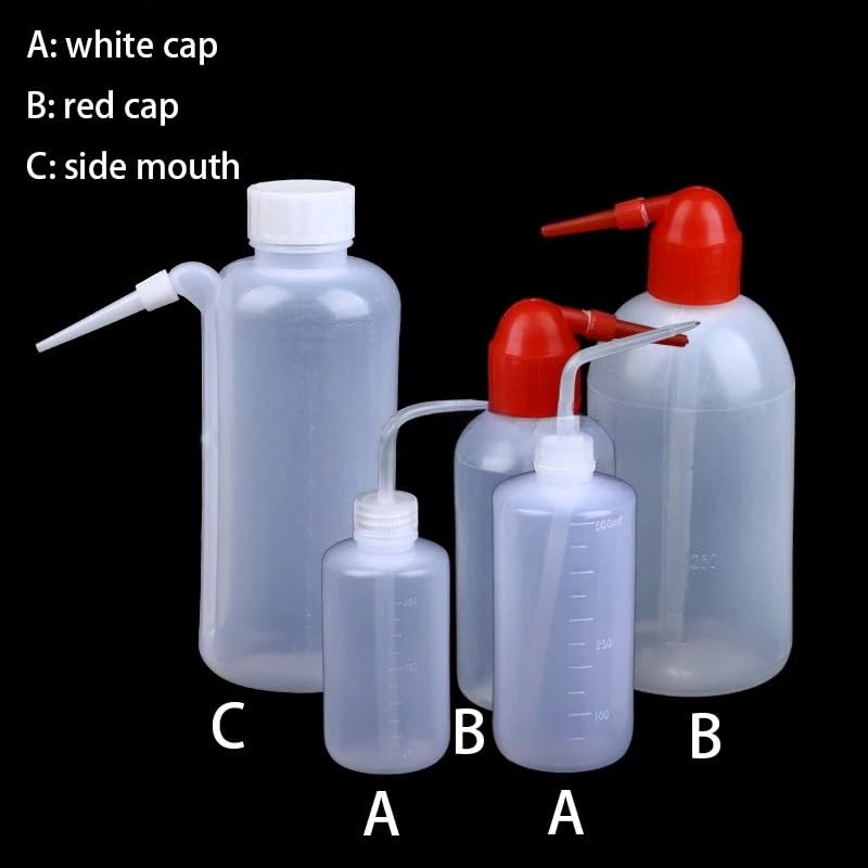 Botella de plástico exprimible de 150 ml, 250 ml, 500 ml y 1000 ml con boquilla de enjuague y escala (A 150 ml, 10 unidades)(A 250ml 10pcs)