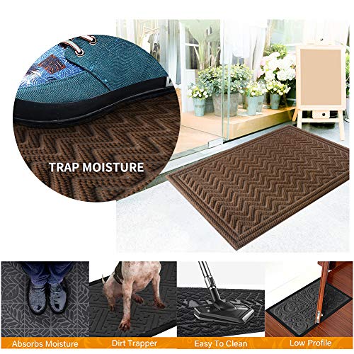 image for Mibao Front Door Mat, Dirt Trapper Welcome Mat for Outdoor Indoor, Non