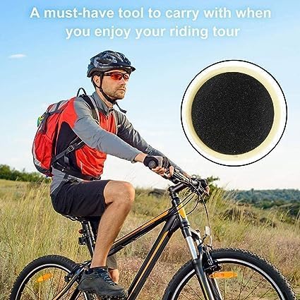 Miniatura 6 de Kit de 20 parches de neumáticos de bicicleta, parche de reparación de bicicleta sin pegamento, parches redondos de tubo de bicicleta, kit de