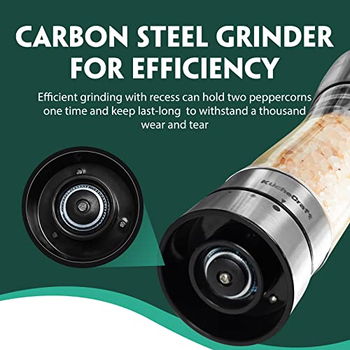 Kuchecraft Pepper Grinder - Easy Grip Pepper Mill Grinder Or Salt Grinder Refillable - Stainless Steel Peppercorn Grinder With Upgraded Grinding Precision thumb #2