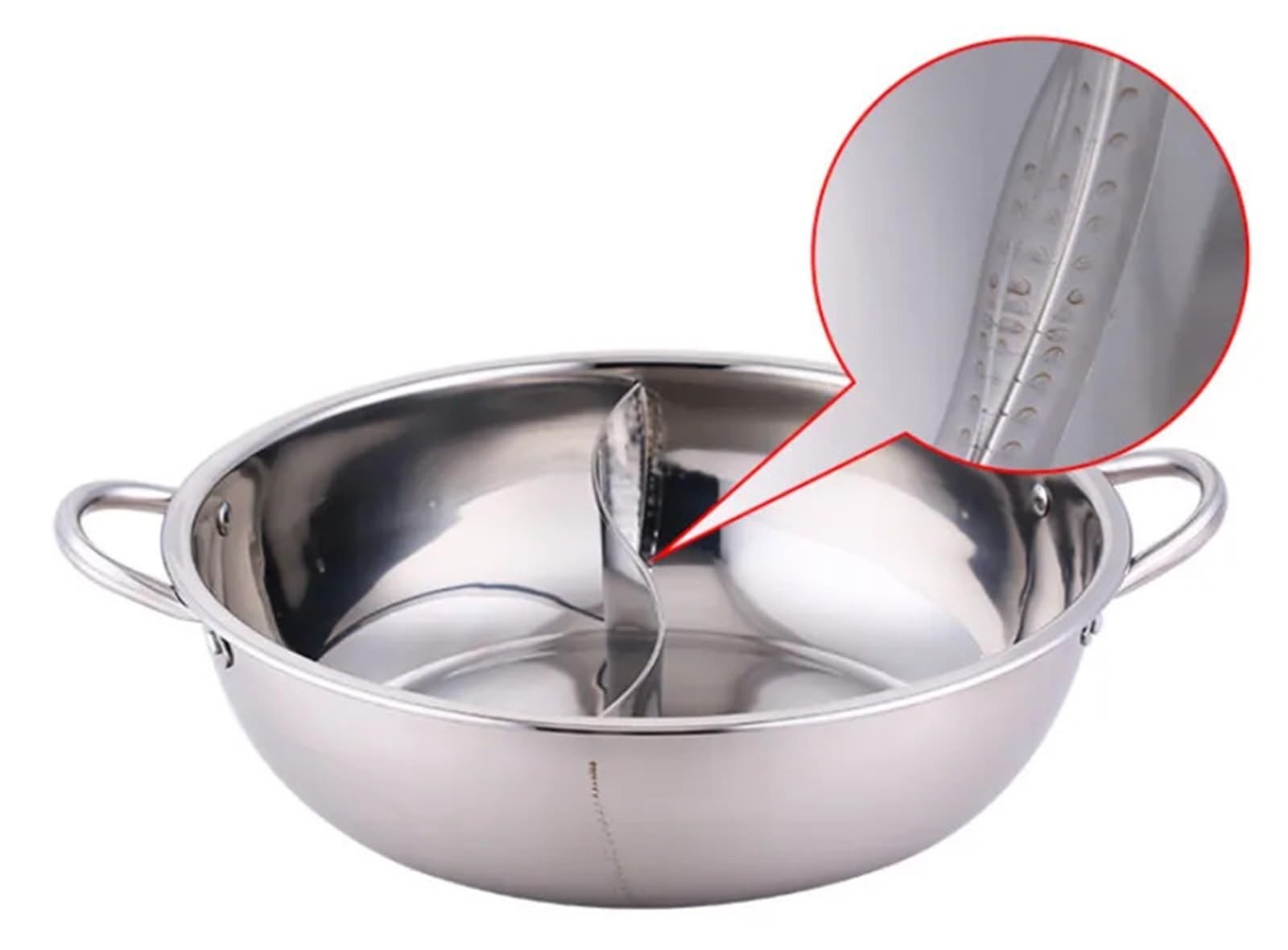 Olla de Acero Inoxidable con Separador Olla sopera de acero inoxidable 24-40 cm y 1,5 mm grosor con doble asa, for cocina doméstica, redonda, inducción(Double lattice 36cm)