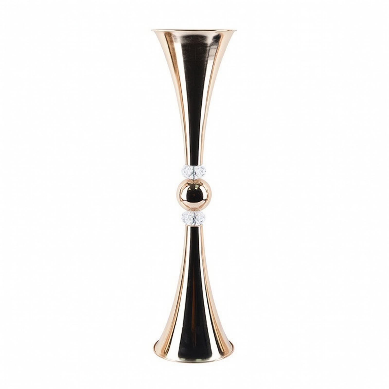 Alzata in Metallo con Perline Elegante, Oro, Medio 16 65CM