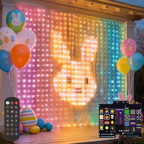 Dazzle Bright Smart Curtain Lights, 400LED 6.6FT x 6.6FT Color