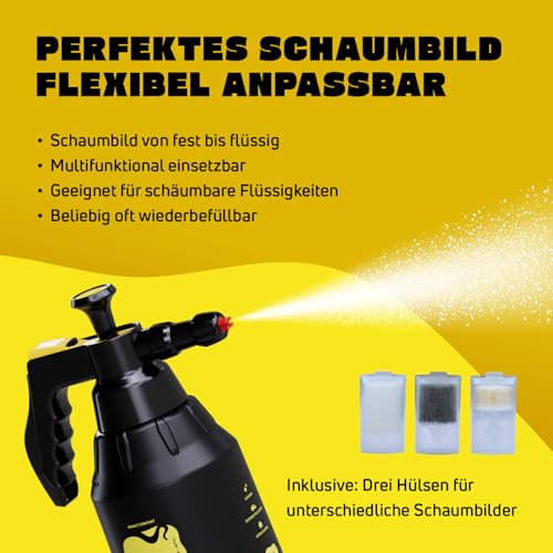 OctoFoam Multi 1500 | Premium-Schaumsprüher mit Zerstäuber | 1500 ml | Geeignet für Säuren wie Felgenreiniger | Haus, Garten, Werkstatt und Industrie | Made in Germany