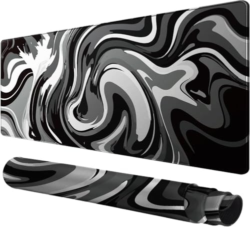 Image of Saco XXL Gaming Mouse Pad for PC - Large Desk Mat 900x400x3mm, Extended Non-Slip Rubber Base, Waterproof Surface, Fluid Design, Big Keyboard Mouse Pad for Office & Home Setup