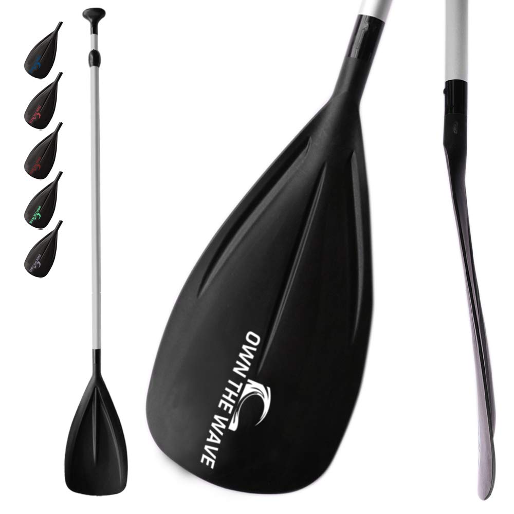 Own the Wave 2-Piece or 3-Piece SUP Paddles - Alloy Lightweight Adjustable Stand Up Floating Paddle Board Paddles Aluminum Shaft Nylon Blade