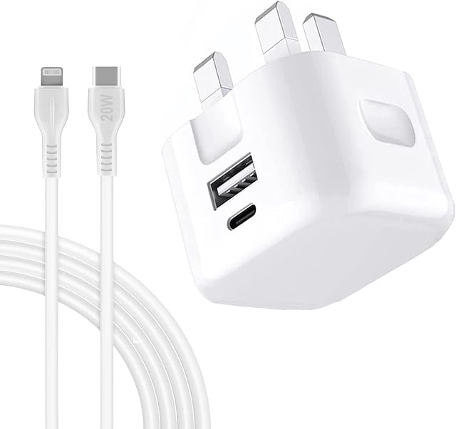 iPhone Charger Plug and Cable For iPhone 14 14 Plus 14 Pro Max SE 2022 XR 11 12 13 Pro Max Mini iPad Pro Compatible With iWatch iPad Charger 20W USB C Power Adapter + iPhone Charging Cable (WHITE)