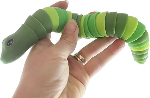 Miniatura 6 de Juego de 2 juguetes articulados grandes de serpiente articulada para inquietar, criatura en movimiento, único (2 serpientes de color aleatorio)