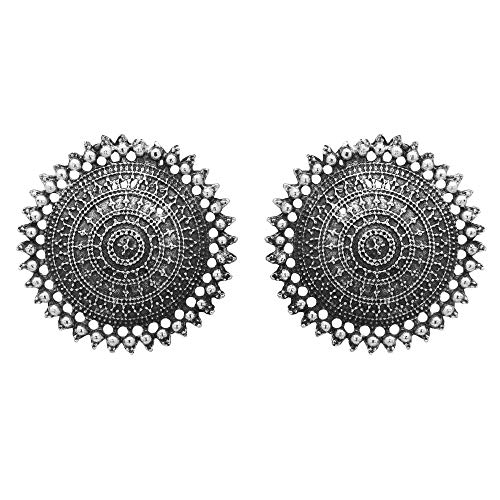 Shreyadzines Designer Oxidized Silver Stud Earrings for Women and Girls…