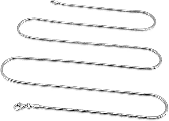 VY JEWELRY ITALIAN SNAKE Italian 925 Sterling Silver Necklace for Men and Women Length 18" to 30"