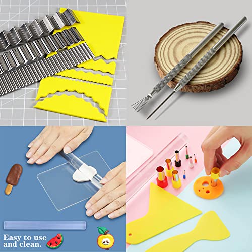 Yayatty 35 PCS Polymer Clay Cutters Set, Clay Roller, Clay Slicer Blade Clay Cutter Blade, Acrylic Sheet, Slicing Tools with Clay DIY Tool for Clay DIY, Sculpting Modelling - Image 7