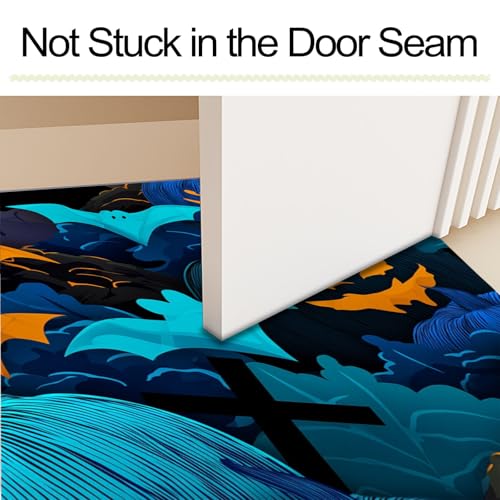 Tapis de porte lavable intérieur 60x90 turquoise style fantastique