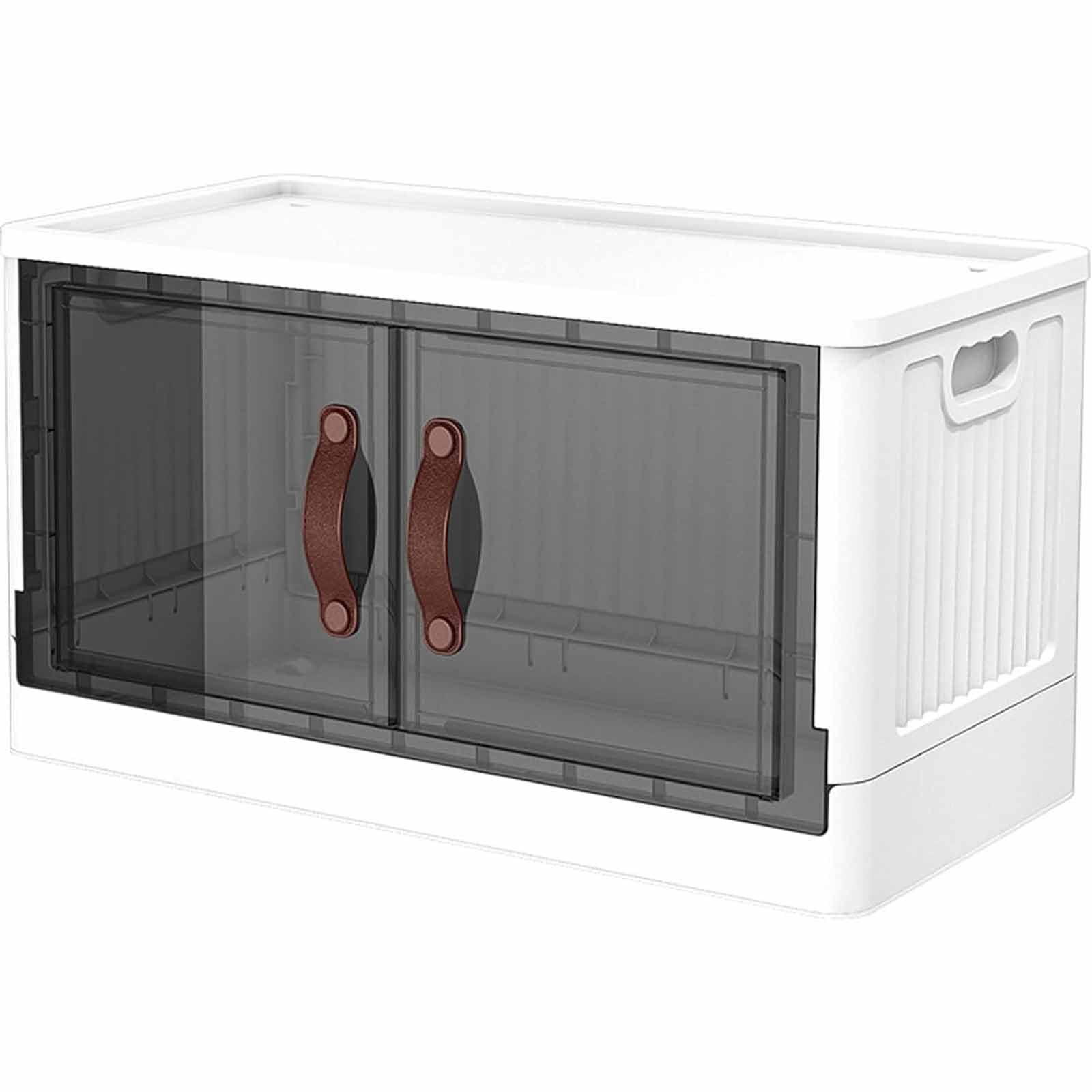 Contenedores de Almacenamiento con Tapa, Caja Plegable de plástico, Caja de Almacenamiento Grande de plástico con Ruedas y Puertas para Ropa, Juguetes, Libros, Camping