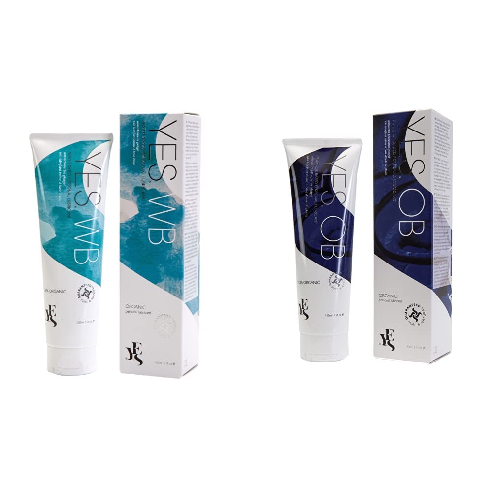 YESWB Organic Water Based Natural Personal Lubricant, 150ml & OB Natural Plant-Oil Based Personal Lubricant, 140ml
