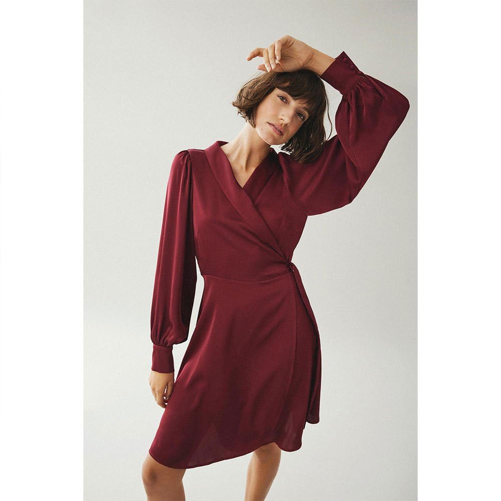 Vila Sukienka Kobiety Vienna Ravenna L/S Short Wrap Dress-noos