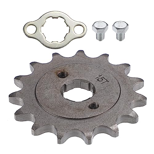 X AUTOHAUX 1 Set 520 Style 15 Teeth 20mm ID Motorcycle Front Engine Sprocket Fit for 50cc 70cc 110cc 125cc Motorcycle Dirt Pit Bike Mini Bike ATV Go Kart Quad