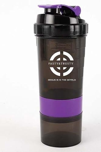 Miniatura 7 de Botella mezcladora de proteínas sin BPA con capacidad de almacenamiento de 17 onzas, ideal para batidos de proteínas, licuados de frutas, botella