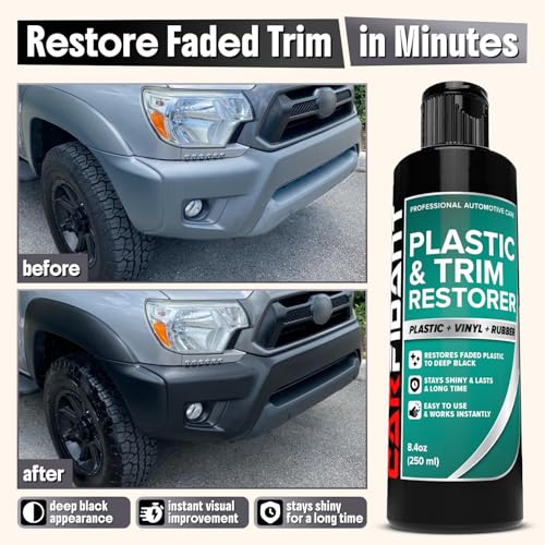 Image of Carfidant Ultimate Trim & Plastic Restorer for Cars - Black Plastic Restorer - Restores Faded and Dull Plastic, Rubber, Vinyl - 8.4 fl oz