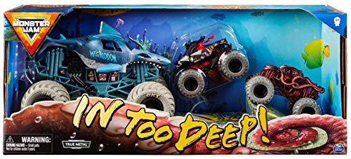 Monster Jam in Too Deep Set de 3 Carros Diecast miniatura 1