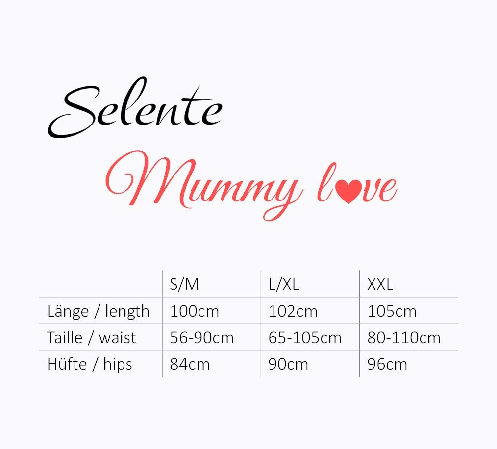 Selente Mummy Love Pantaloni/Leggins/treggins Lunghi Gravidanza con Fascia extraelastica. Made in EU.