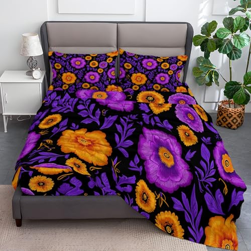 Opiniones y reviews de Sabana mexicana comprados en linea. 44 Juego de sábanas de tamaño individual de 4 piezas con bolsillo de 16 pulgadas de profundidad, juego de sábanas de arte mexicano para niños y adultos, juego de cama negro con 2...