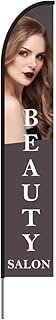 Beauty Salon Flags Banner Swooper Feather Flag Pole Kit Outdoor Business Sign Display, 15ft