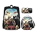 Schulranzen-Set für Grundschule & High School - Dra_Gon Tra_Iner Night Fu-Ry Jungen/Mädchen 3-teiliges Set Schulrucksack für Jugendliche Schultaschen mit isolierter