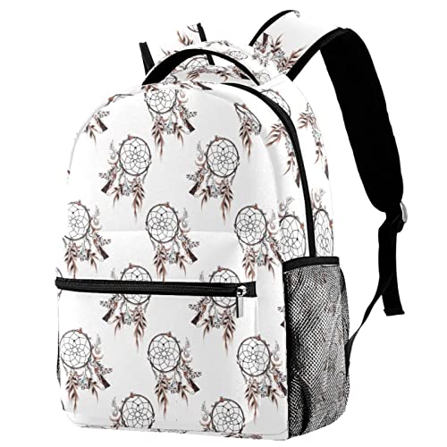 Sac à dos attrape-rêves blanc ergonomique avec porte-bouteille