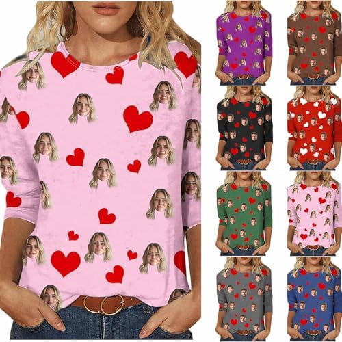 Custom Photo Shirts for Men Women, Shirts with Faces Valentines Gift, Personalized Shirts for Boyfriend Girlfriend