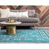 Unique Loom Sialk Hill Collection Area Rug - Washington (4' 1 x 6' 1 Rectangle, Turquoise/ Black)