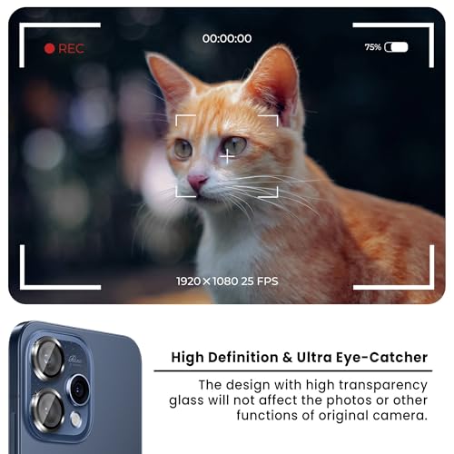 Image of FIRST MART Black Camera Ring Guard Protector for Oppo Reno 15 | Tempered Glass with Metal Alloy Rings, HD Clear, Scratch Resistant, Case-Friendly | Pack of 1